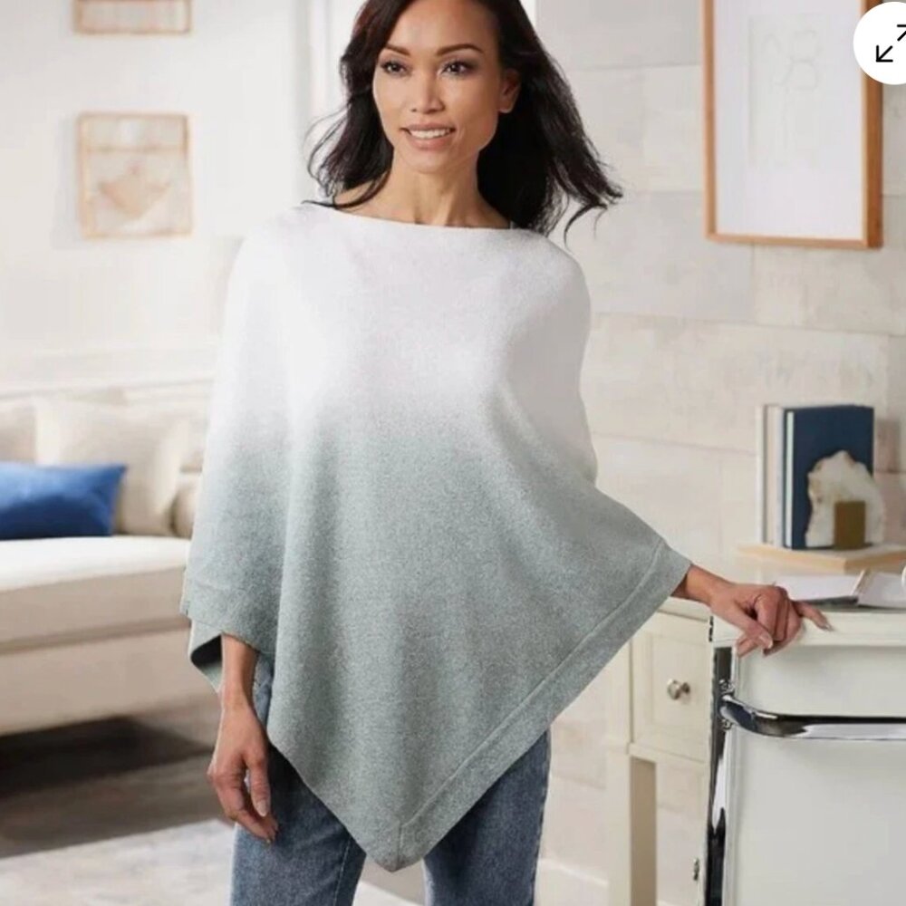 Barefoot Dreams Cozychic Ultra Lite Ocean Breeze Poncho One Size
